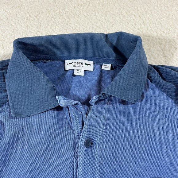 Lacoste Polo Shirt Mens Large Blue Big Alligator Golf Collared Short Sleeve - Picture 6 of 10